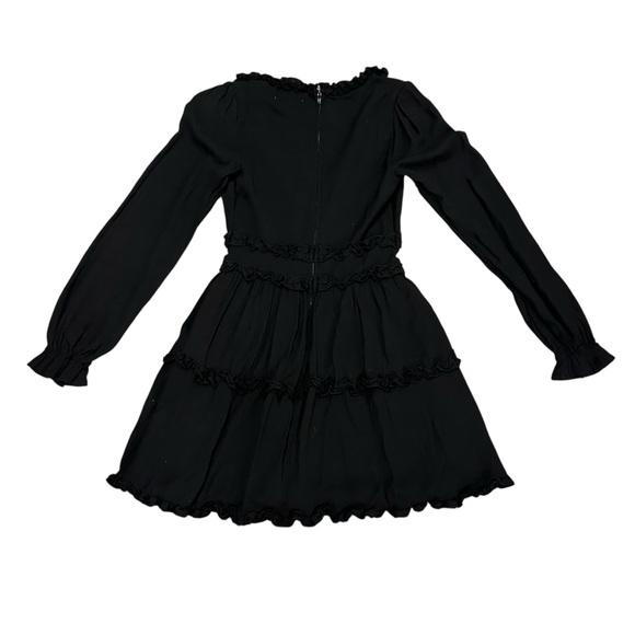 Altar'd State Genevieve Black Babydoll Ruffle Long Sleeve Mini Dress - Size XS - Picture 9 of 16